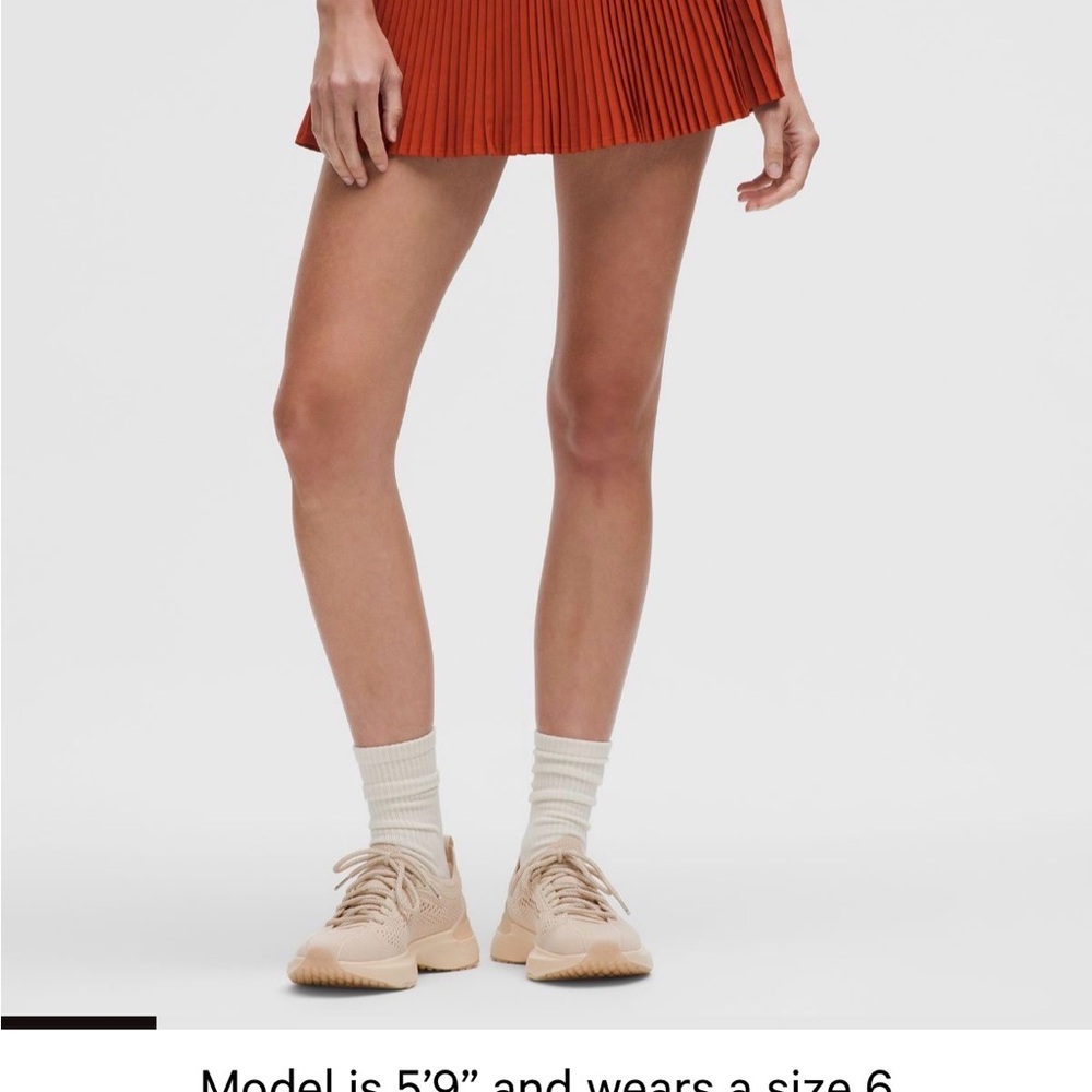Rust Pleated Mini Skirt